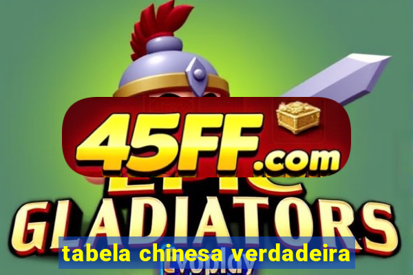 tabela chinesa verdadeira